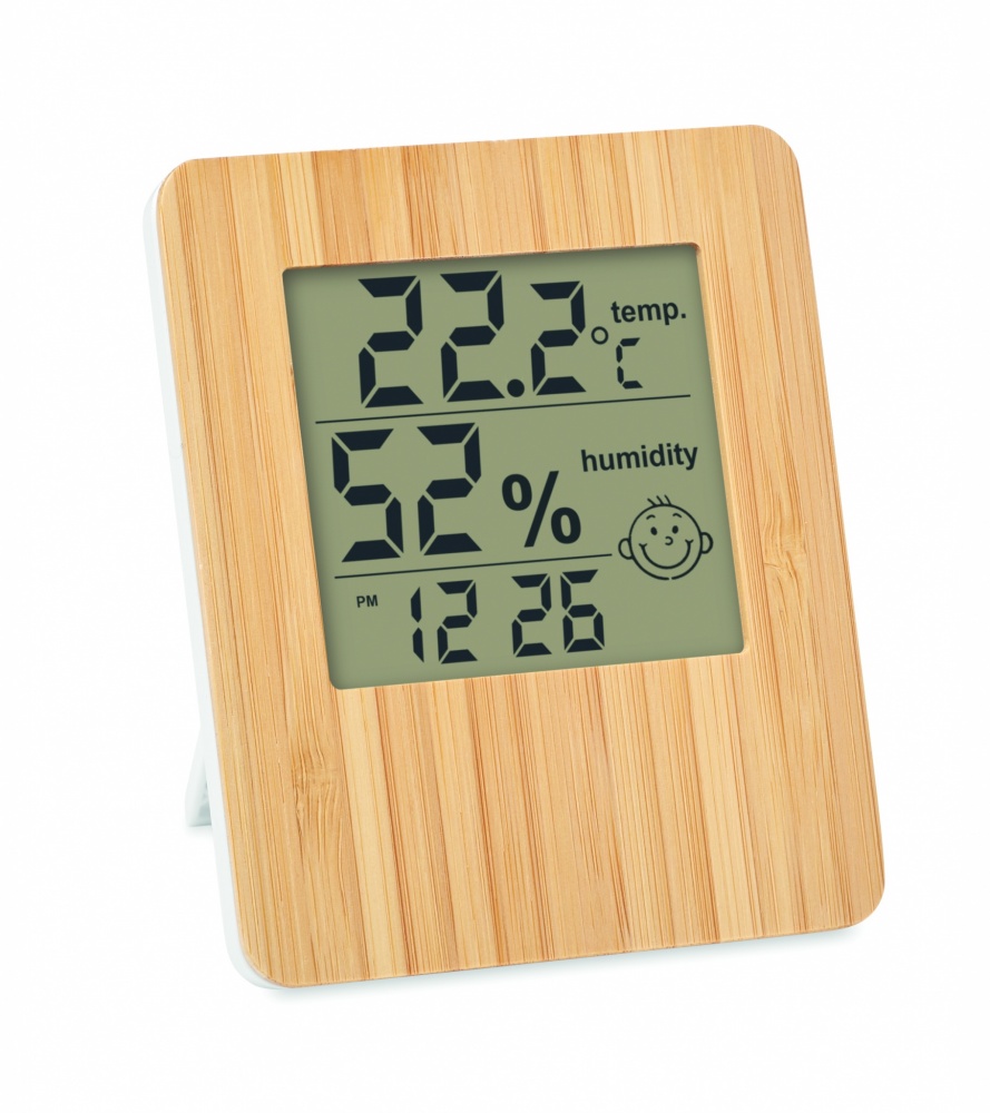 Logo trade business gift photo of: Bamboo weather station